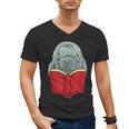 Manatee Reading Books Sea Animal Manatee Men's V-Neck T-Shirt Manatee Reading Books Sea Animal Manatee Men's V-Neck T-Shirt