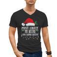 Matching Christmas PJS Most Likely To Read A Book Men's V-Neck T-Shirt