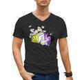 Non-Binary Book Lover Nonbinary Daisy LGBT Reading Pride Men's V-Neck T-Shirt