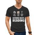 Nothing Beats Reading Librarian Book Bookworm Men's V-Neck T-Shirt