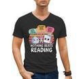 Nothing Beats Reading Rock Paper Scissors Books Lover Men's V-Neck T-Shirt