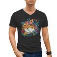Open Book With Colorful Floral Reading Magic Men's V-Neck T-Shirt Open Book With Colorful Floral Reading Magic Men's V-Neck T-Shirt