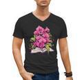 Orchids Flowers Book Floral Men's V-Neck T-Shirt