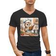 Owl Learning To Cook With Cookbook Chef Apron Stove Cooking Men's V-Neck T-Shirt
