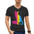 Pansexual Pride Celestial Cat Sitting Book LGBTQ Pan Colors Men Women Men's V-Neck T-Shirt Pansexual Pride Celestial Cat Sitting Book LGBTQ Pan Colors Men Women Men's V-Neck T-Shirt