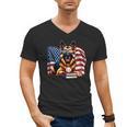 Patriotic German Shepherd Dog Books Baseball American Flag Men's V-Neck T-Shirt