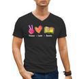 Peace Love Books Reader Librarian Library Book Men's V-Neck T-Shirt