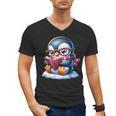 Penguin Reading a Book Animal Men's V-Neck T-Shirt