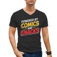 Powered By Comics And Snacks Comic Book Lover Men's V-Neck T-Shirt