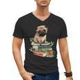 Pug Dog Reading Book Coffee Read Books Be Kind Stay Weird Men's V-Neck T-Shirt Pug Dog Reading Book Coffee Read Books Be Kind Stay Weird Men's V-Neck T-Shirt