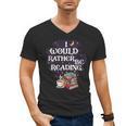 I Would Rather Be Reading Bookworm Book Lover Librarian Kids Men's V-Neck T-Shirt
