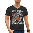 Well Read & Slightly Feral Raccoon Book Lover Graphic Men's V-Neck T-Shirt Well Read & Slightly Feral Raccoon Book Lover Graphic Men's V-Neck T-Shirt