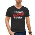 I Read Banned Books Censored Red Stamp Reading Librarian Men's V-Neck T-Shirt I Read Banned Books Censored Red Stamp Reading Librarian Men's V-Neck T-Shirt