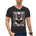 Read Banned Books Drink Coffee Fight Evil Book Reader Lovers Men's V-Neck T-Shirt