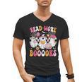 Read More Books Ghosts Reading Book Teacher Halloween Men's V-Neck T-Shirt