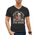 Read Books Be Kind Stay Weird Skeleton Reading Book Men's V-Neck T-Shirt