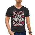 Read Your Cute Heart Out Teacher Librarian Love Reading Book Men's V-Neck T-Shirt