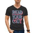 Read Your Heart Out Cute Teacher Reading Book Love Bookworm Men's V-Neck T-Shirt