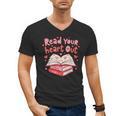 Read Your Heart Out Teacher Valentines Day Book Lover Men's V-Neck T-Shirt Read Your Heart Out Teacher Valentines Day Book Lover Men's V-Neck T-Shirt