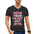 Read Your Heart Out Valentine Reading Book For Kid Teacher Men's V-Neck T-Shirt Read Your Heart Out Valentine Reading Book For Kid Teacher Men's V-Neck T-Shirt