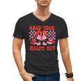 Read Your Heart Out Valentine Reading Book Kid Teacher Men's V-Neck T-Shirt Read Your Heart Out Valentine Reading Book Kid Teacher Men's V-Neck T-Shirt