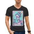 The Reader Retro Reading Skeleton Books Flowers Tarot Card Men's V-Neck T-Shirt The Reader Retro Reading Skeleton Books Flowers Tarot Card Men's V-Neck T-Shirt