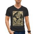 The Reader Tarot Card Book Lover Skeleton Reading Book Men's V-Neck T-Shirt
