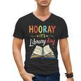 Reading Books Bibliophile Hooray It's Library Day Men's V-Neck T-Shirt Reading Books Bibliophile Hooray It's Library Day Men's V-Neck T-Shirt