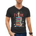 Reading Books Librarian Reader Nerd I'm Ok School Teacher Men's V-Neck T-Shirt