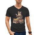 Reading Cat Book Lover Men's V-Neck T-Shirt Reading Cat Book Lover Men's V-Neck T-Shirt