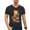 Reading Cat Books Cute Men's V-Neck T-Shirt