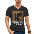 Reading Dragon Easily Distracted By Dragons And Books Men's V-Neck T-Shirt