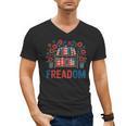 Reading Freadom Freedom Book Lover 4th Of July Men Women Men's V-Neck T-Shirt Reading Freadom Freedom Book Lover 4th Of July Men Women Men's V-Neck T-Shirt