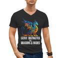 Reading Lover Easily Distracted By Dragons And Books Dragon Men's V-Neck T-Shirt