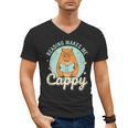 Reading Makes Me Cappy Bookworm Capybara Book Reading Men's V-Neck T-Shirt