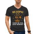 Reading Makes Me Feel Less Murdery Book Dragon Men's V-Neck T-Shirt Reading Makes Me Feel Less Murdery Book Dragon Men's V-Neck T-Shirt