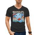Readsolotl Blue Kawaii Axolotl Book Lover Reading Retro Men's V-Neck T-Shirt Readsolotl Blue Kawaii Axolotl Book Lover Reading Retro Men's V-Neck T-Shirt