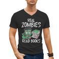 Real Zombies Read Books Zombie Men's V-Neck T-Shirt
