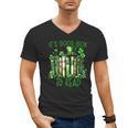 Retro Book Lucky Reading Teacher St Patrick's Day -Adults Small Cotton Blend Polyester Blend Short Sleeve Men's V-Neck T-Shirt