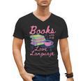Retro Books Are My Love Language Valentine Book Lovers Men's V-Neck T-Shirt Retro Books Are My Love Language Valentine Book Lovers Men's V-Neck T-Shirt