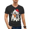 Retro Ghost Reading Book With Cat Bookish Club Christmas Men Women Kids Men's V-Neck T-Shirt