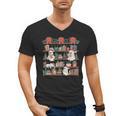 Retro Ghost Reading Book Teacher Librarian Bookish Christmas Men's V-Neck T-Shirt