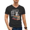 Retro I Just Want To Read Books And Pet Cats Cat For Men Women Kids Men's V-Neck T-Shirt Retro I Just Want To Read Books And Pet Cats Cat For Men Women Kids Men's V-Neck T-Shirt