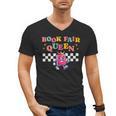 Retro Library Book Fair Queen School Reading Girls Women's Men's V-Neck T-Shirt Retro Library Book Fair Queen School Reading Girls Women's Men's V-Neck T-Shirt