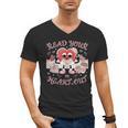 Retro Read Your Heart Out Valentine’s Day Teacher Book Lover Men's V-Neck T-Shirt