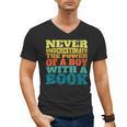 Retro Never Underestimate The Power Of a Boy With a Book Men's V-Neck T-Shirt Retro Never Underestimate The Power Of a Boy With a Book Men's V-Neck T-Shirt
