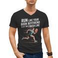 Run Like Your Book Boyfriend Is Waiting Runner Reader Men's V-Neck T-Shirt Run Like Your Book Boyfriend Is Waiting Runner Reader Men's V-Neck T-Shirt