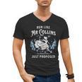 Run Like Mr Collins Just Proposed Books And Running Men's V-Neck T-Shirt