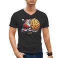 Santa Holding Cookie Xmas Baker Introvert Christmas Men's V-Neck T-Shirt