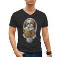 Shih Tzu Book How To Train Your Human Funny Dog Motif Men's V-Neck T-Shirt